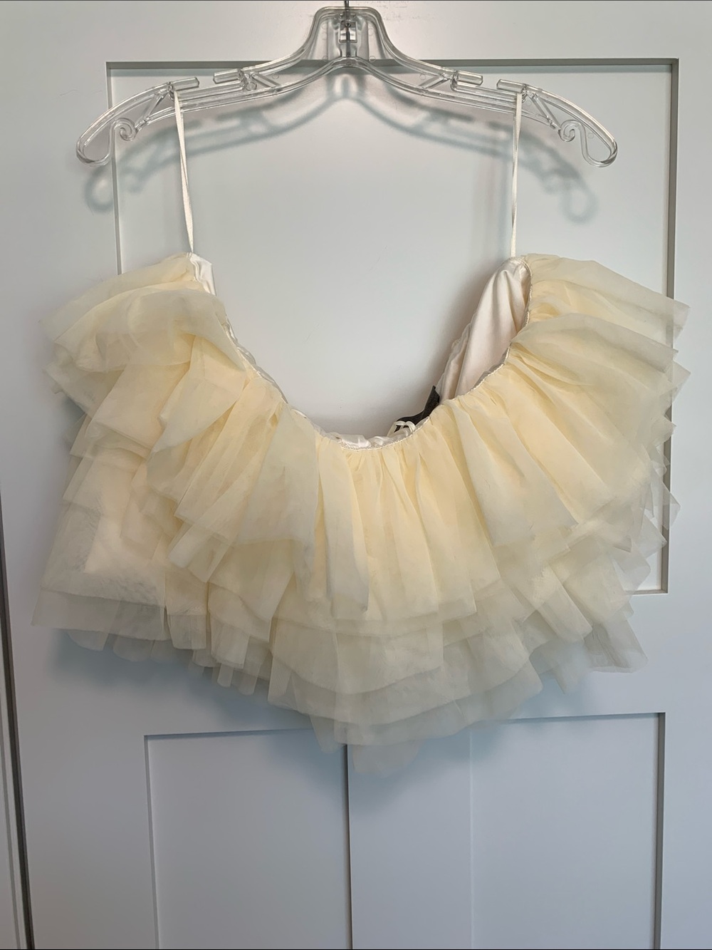 Layered Tulle Tube Top Bandeau in Ivory